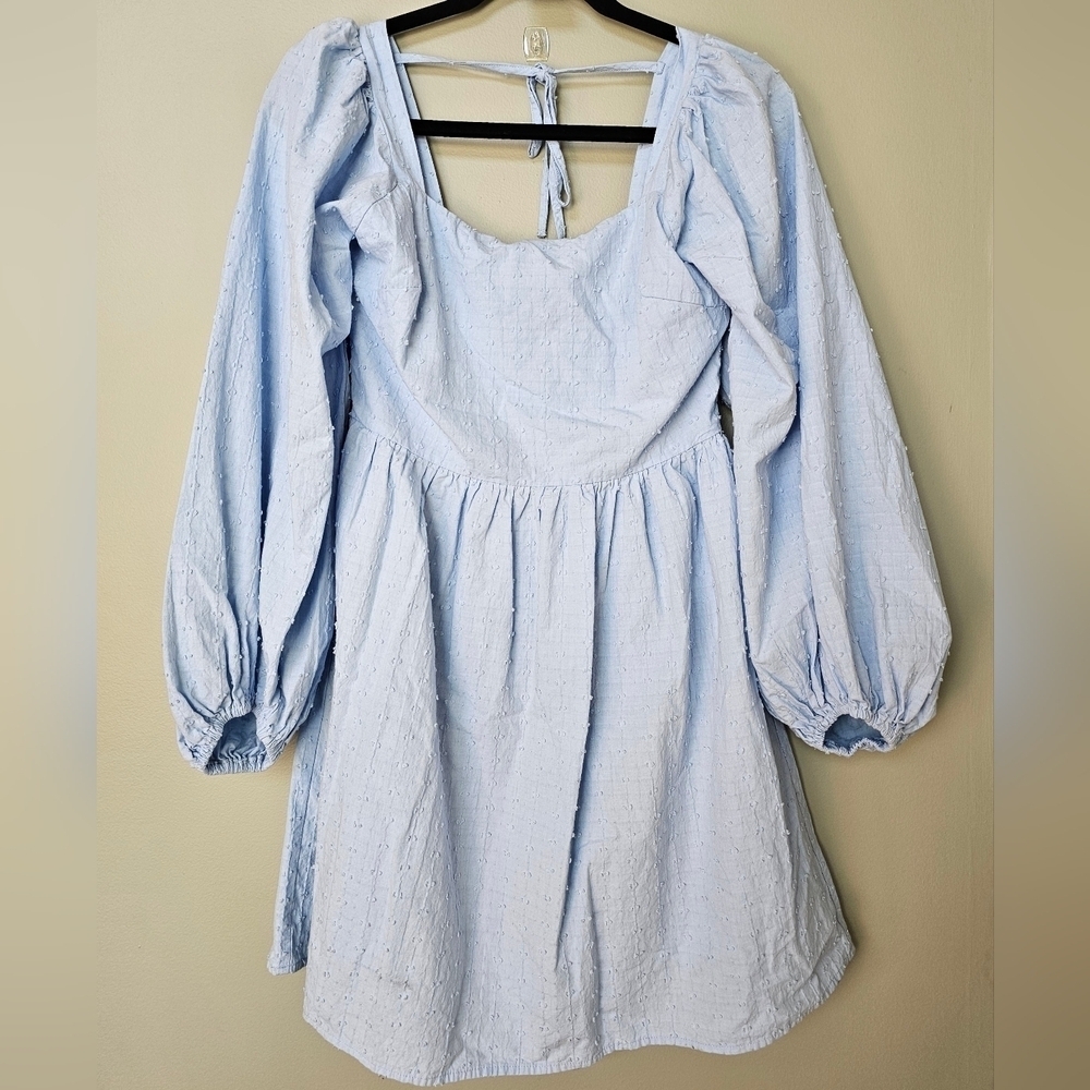 Girl & The Sun Kelsia Mini Dress in Light Blue, Size Small NWOT - Picture 7 of 10